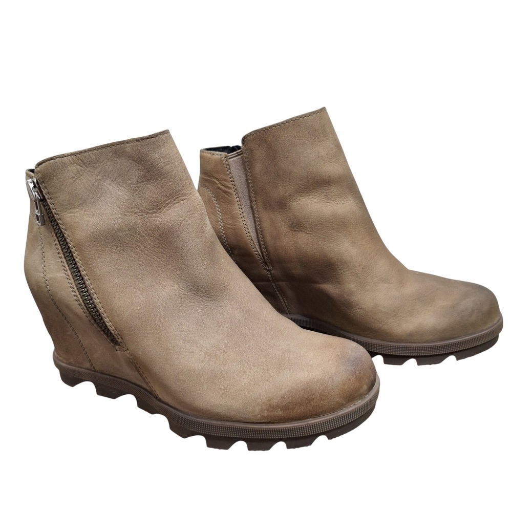 Sorel Joan of Arctic Wedge II Women's 8.5 Tan Leather Ankle Boots NL3365-240